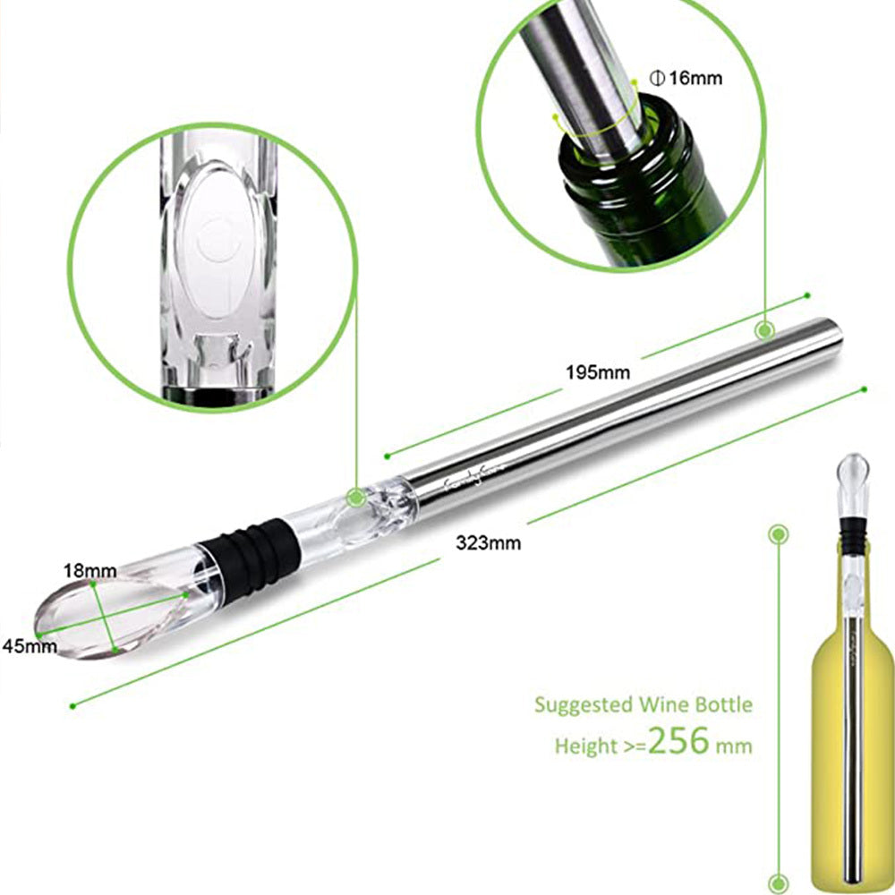 CCC - Wine Bottle Cooler Stick, Stainless Steel Wine Chilling Rod