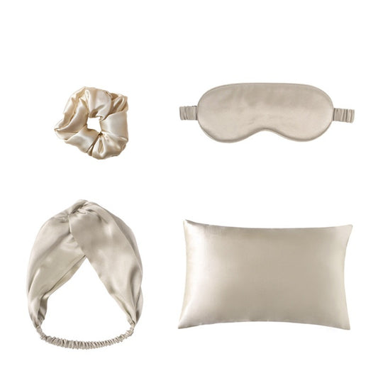 ZZZ - Double-sided Silk Eye Mask, Pillowcase, Hair Tie Four-Piece Set
