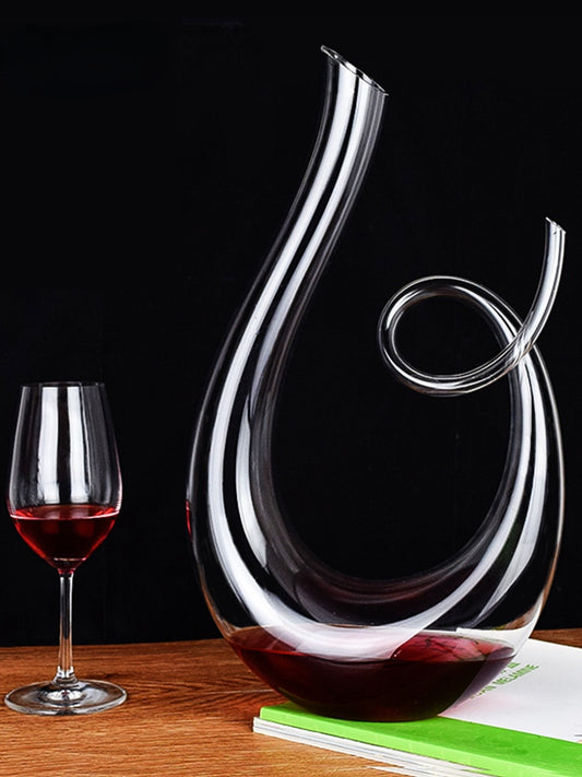 Crystal High Grade 1500ml Spiral 6-shaped  Wine Decanter Gift Box Harp Swan Decanter Creative Wine Separator  Wine Glass Set
